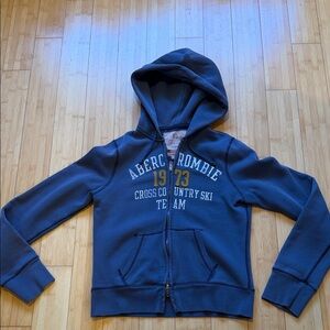 Abercrombie & Fitch womans Navy Hoodie with Yellow Accents